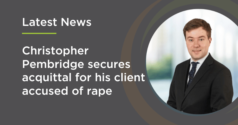 Christopher Pembridge secures acquittal for his client accused of rape
